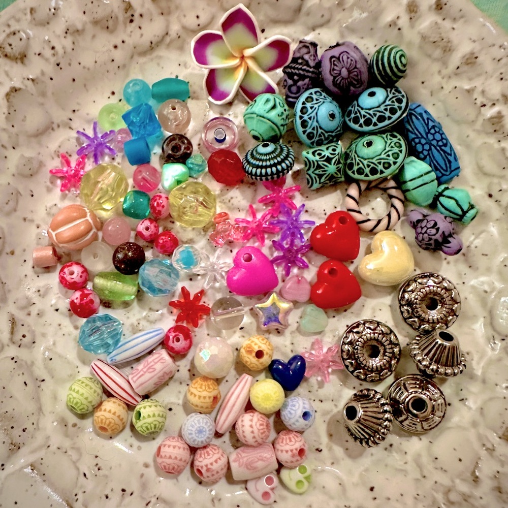 Bead Soup! 100 Pcs Of Beads In Pastels, Candy Colors And Silver Spacers